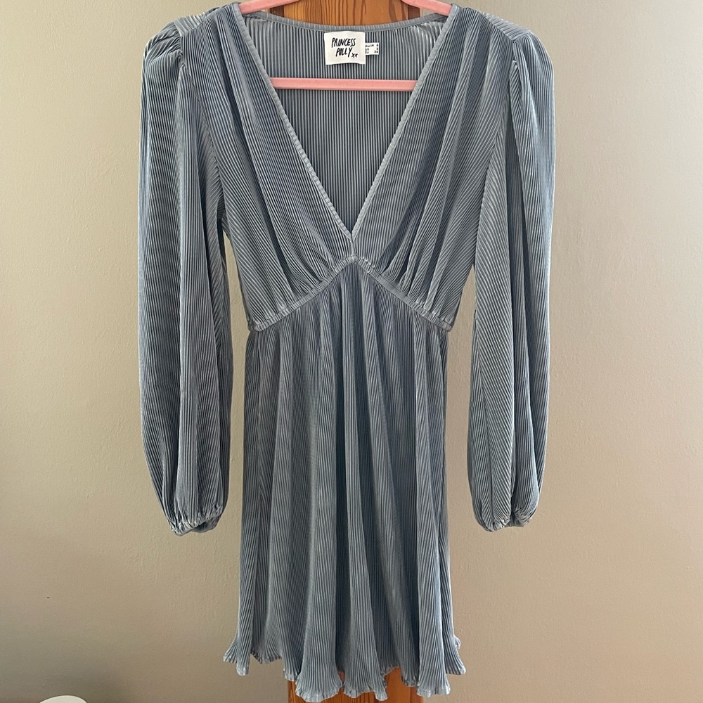 Princess Polly Long Sleeve Blue Dress